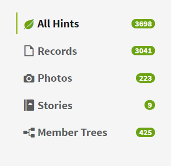 Ancestry Hints